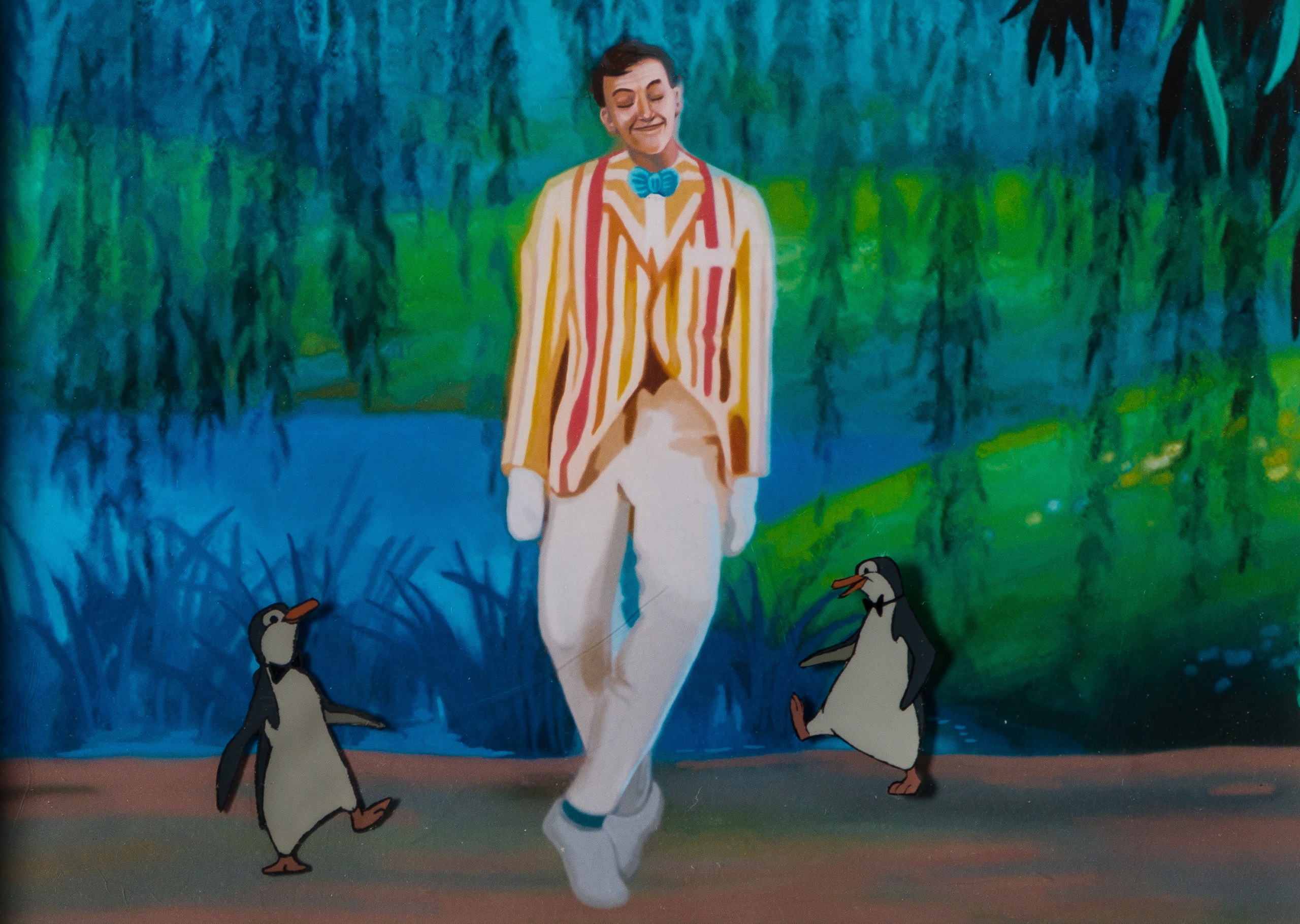 Bert And Penguins From Mary Poppins Disney Vintage Castle Fine Art