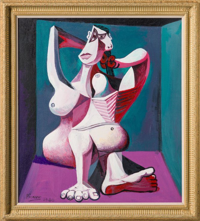 JMY ORI POR 33885 Nude Dressing Her Hair In The Style Of Pablo Picasso 1940 30 