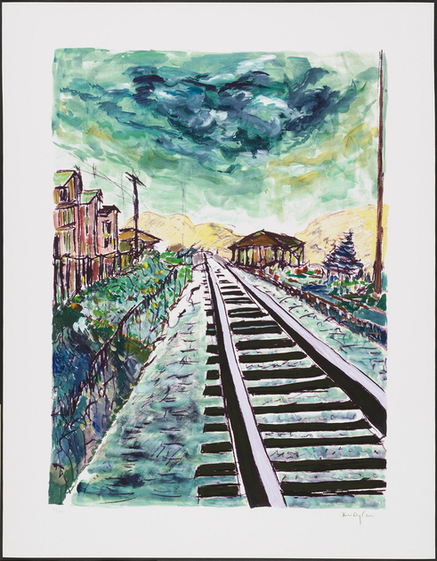 Train Tracks Green Bob Dylan Castle Fine Art