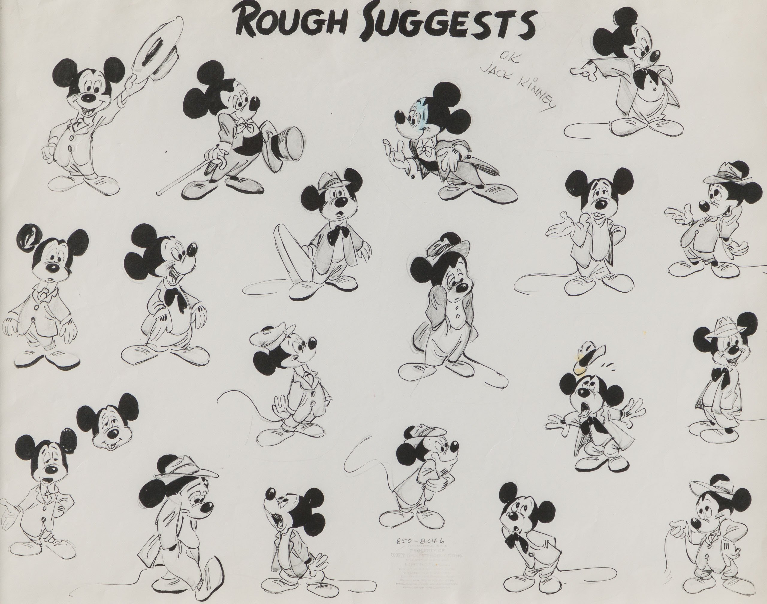 Mickey Mouse Rough Suggestions Model Sheet (Circa 1950s) | Disney ...