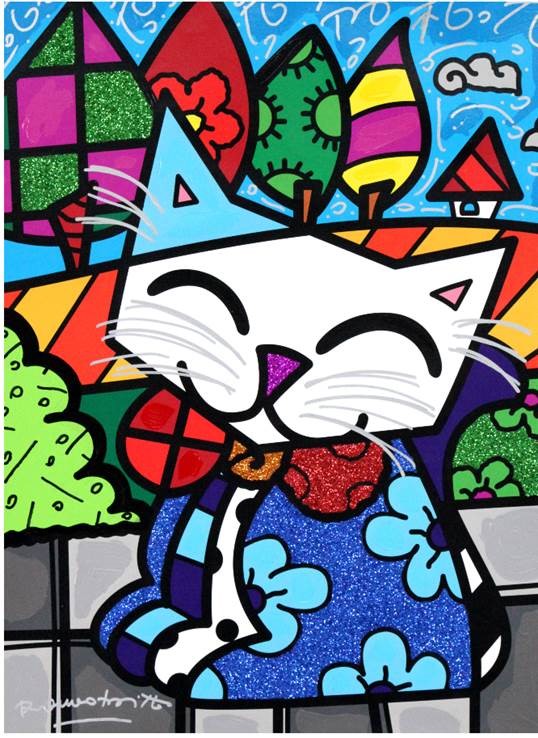 Midnight Cat | Romero Britto | Castle Fine Art