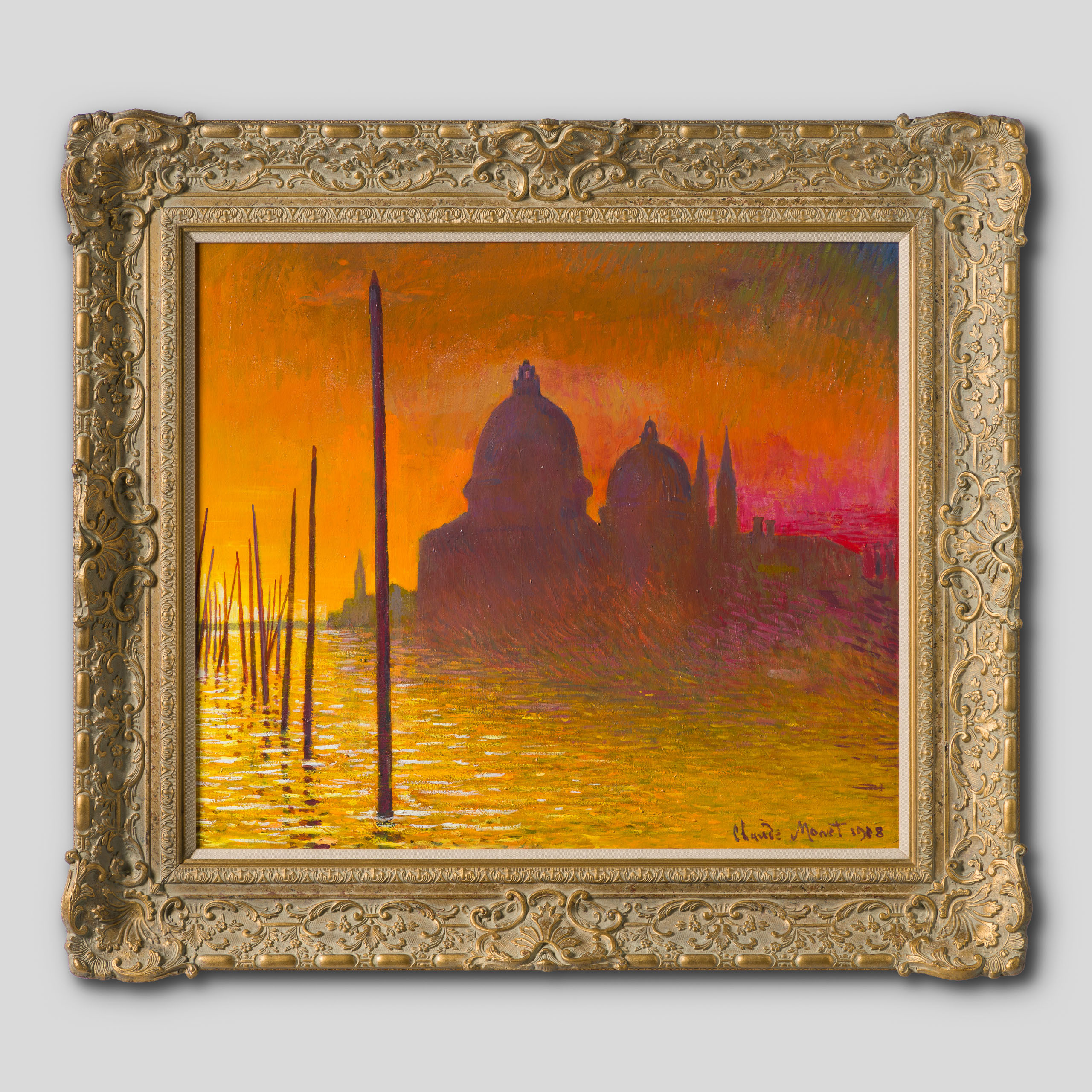 Sunset Over The Grand Canal Venice In The Style Of Claude Monet 1908 John Myatt Castle Fine Art 4817