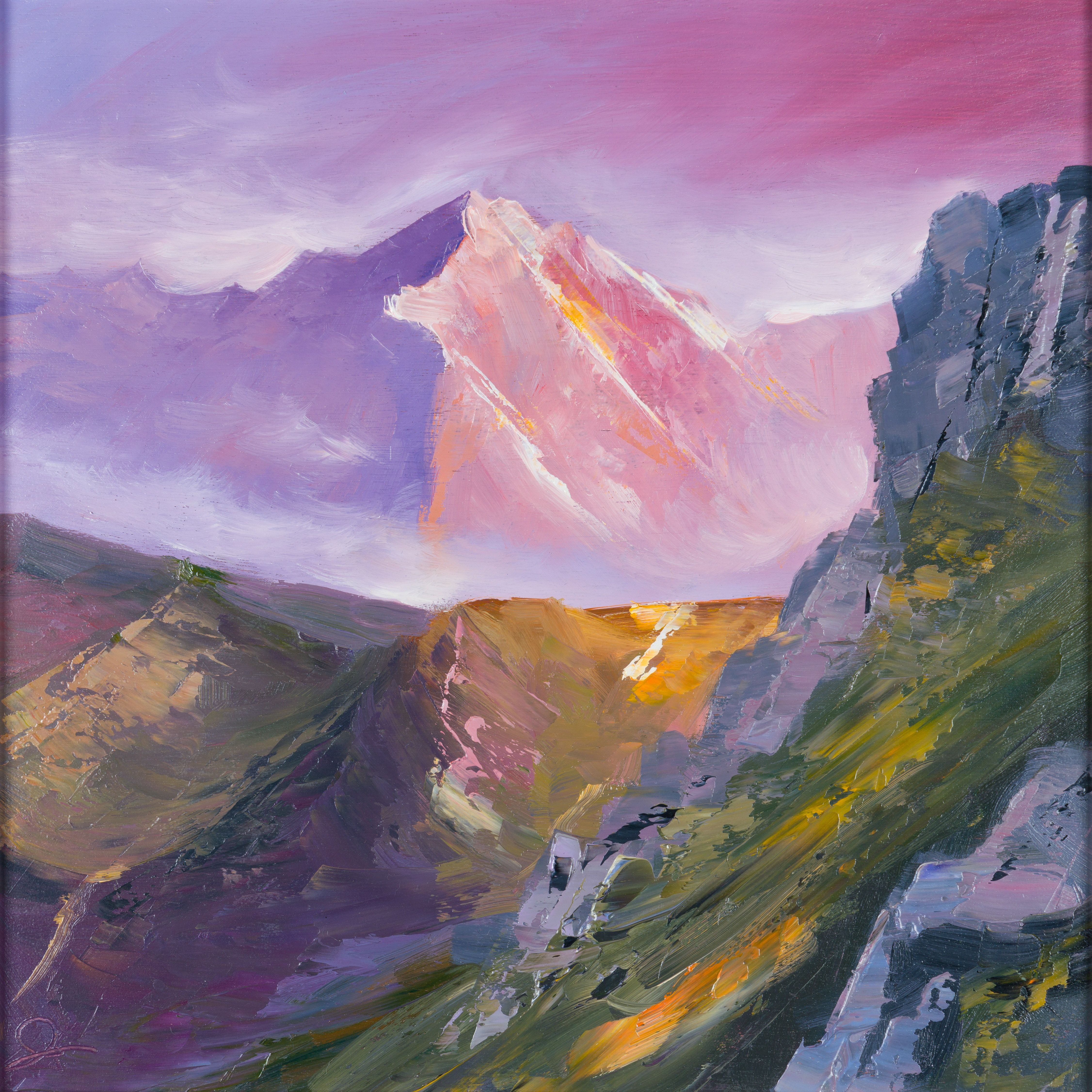 mountain path painting