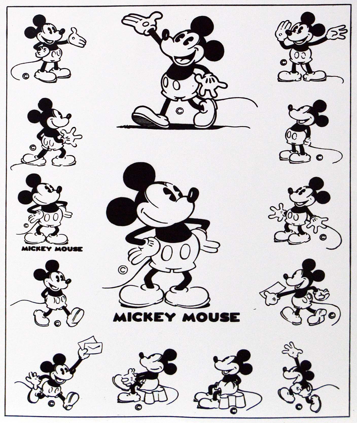 Mickey Mouse Model Sheet (Set Of 2) | Disney Vintage | Castle Fine Art