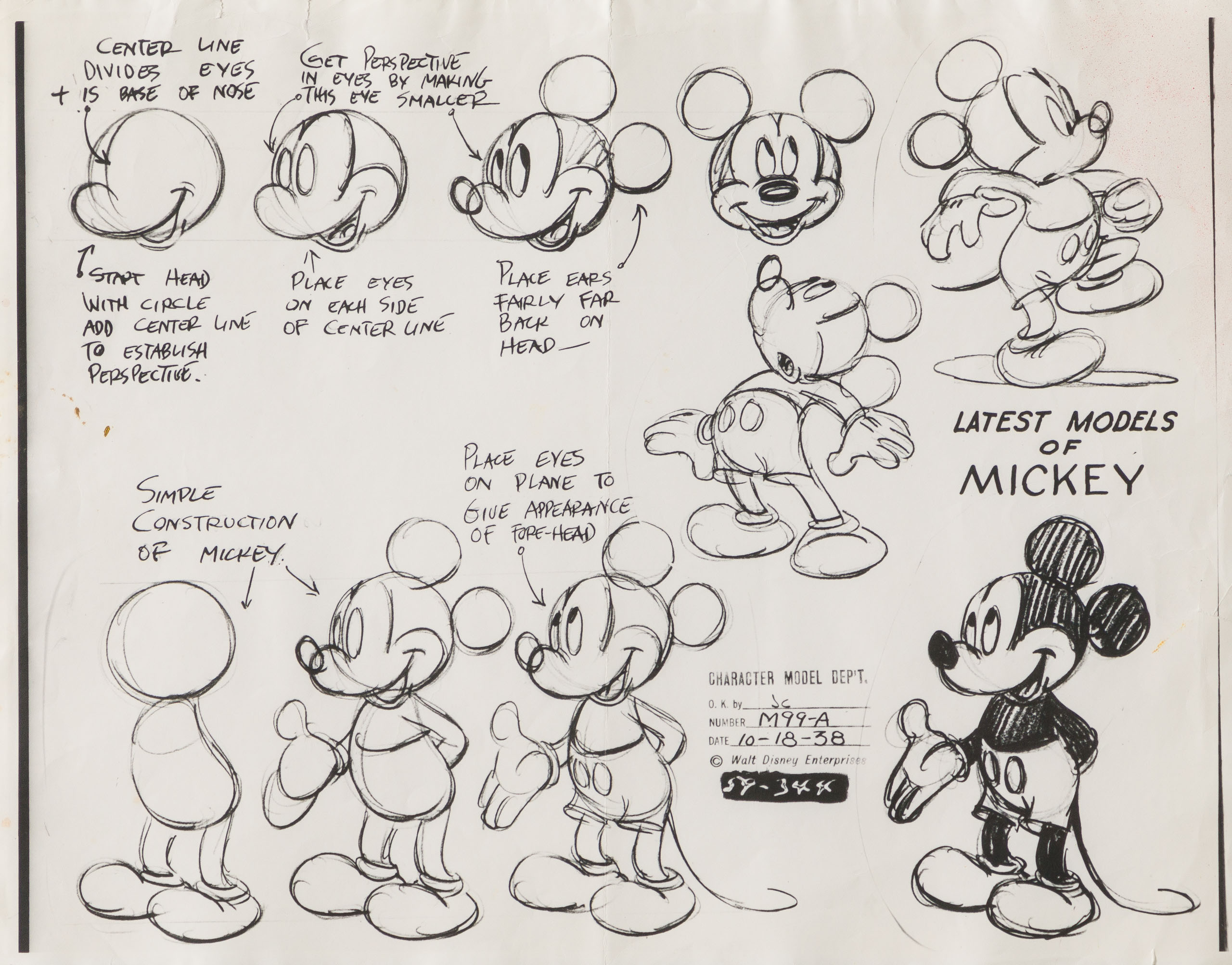 Latest Models Of Mickey 1, Model Sheet (Circa 1940s) | Disney Vintage ...