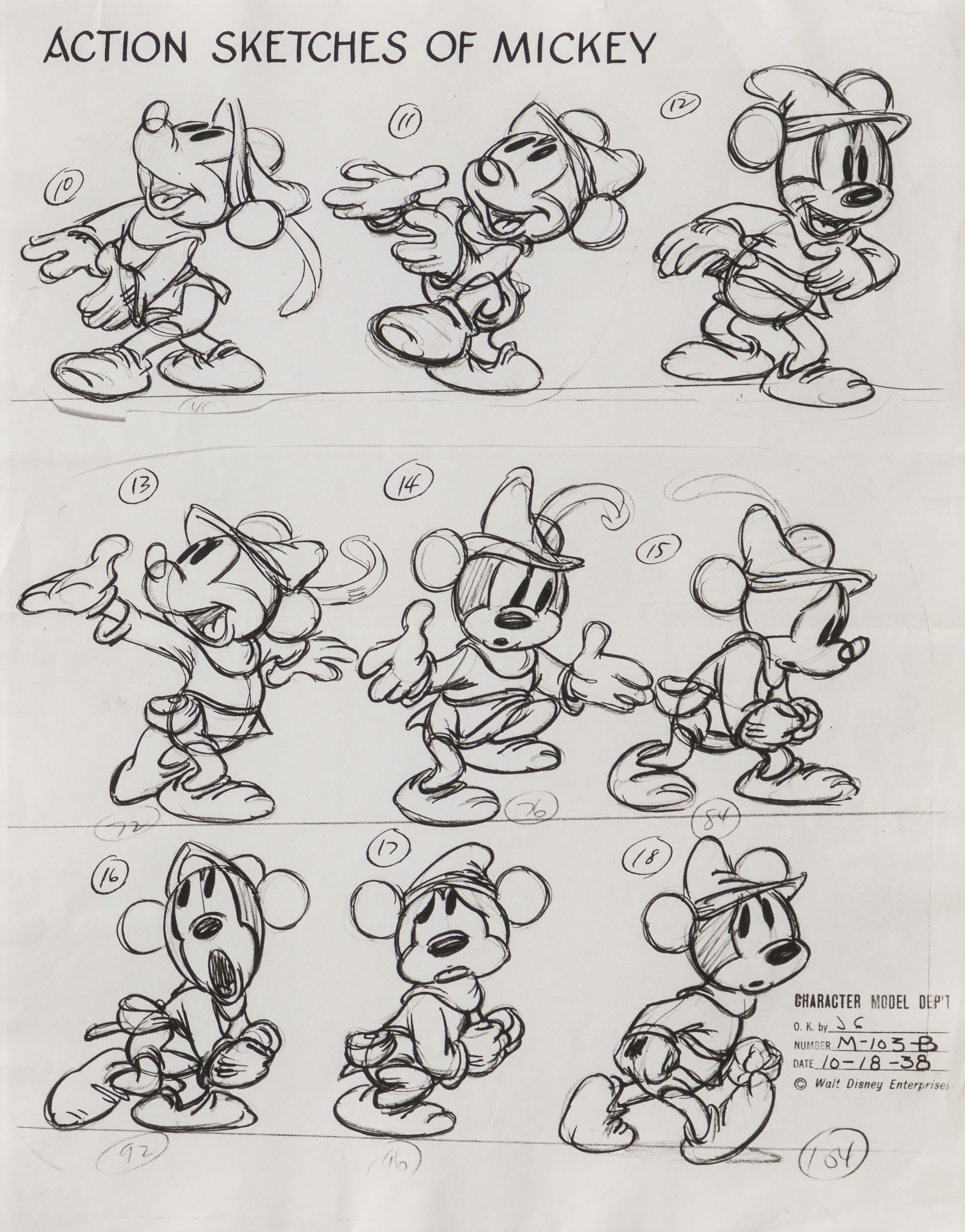 Brave Little Tailor: Mickey Mouse Model Sheet (1938) | Disney Vintage ...